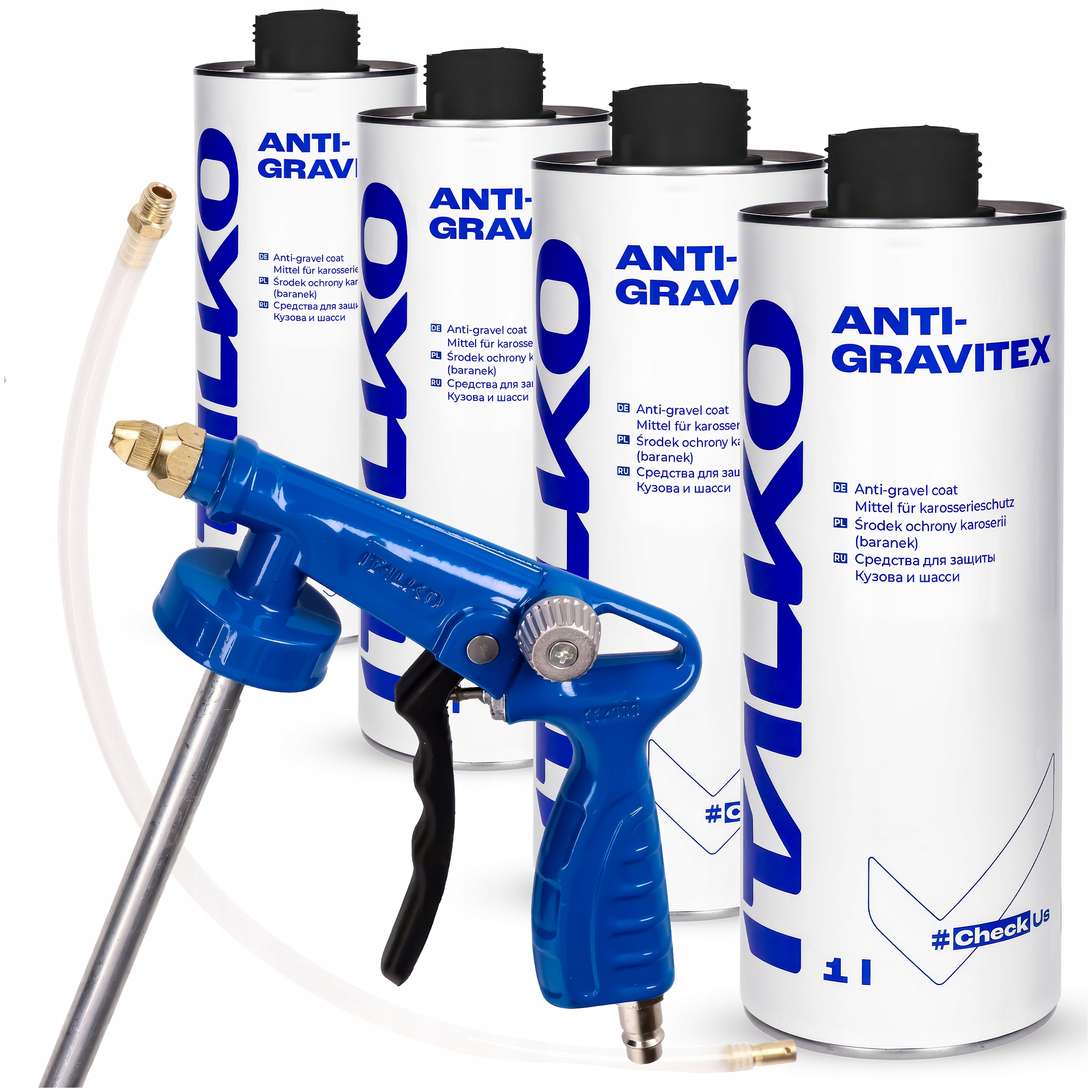 Sada Přípravek Beránek Pistole Na Údržbu Karoserie Antikorozní 4X 1KG