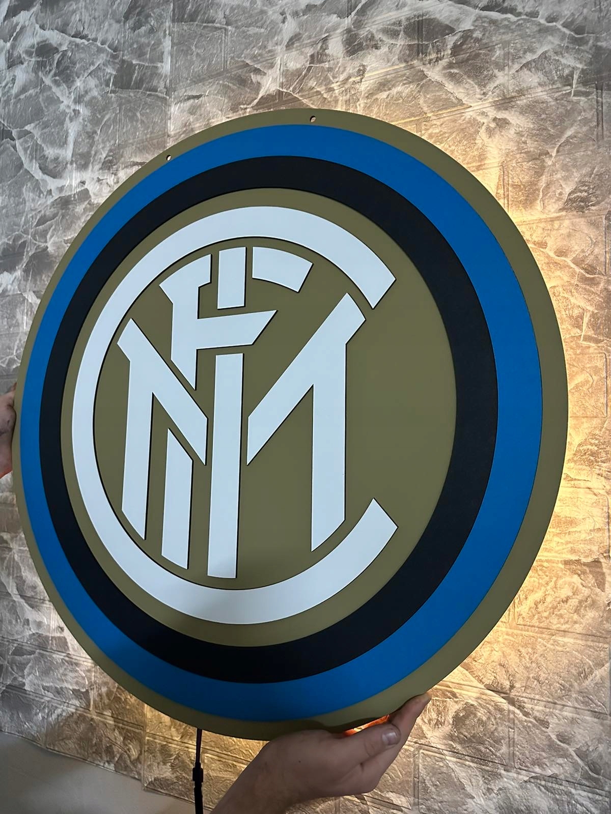 Drevený obraz Fc Inter Led Nástenná Dekorácia 3D obraz