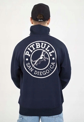 Mikina Pit Bull Bez Kapuce Zip San Diego Ca tmavě modrá