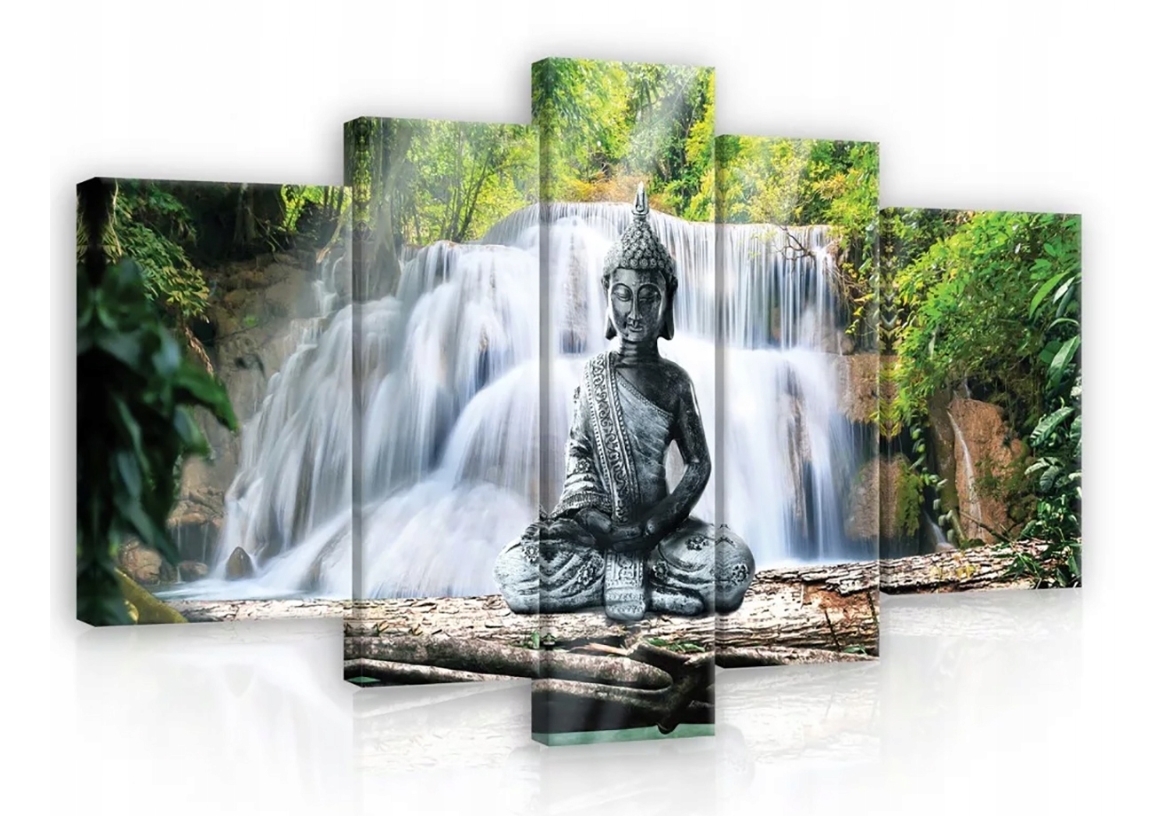 Obraz 170x100 Buddha vodopád meditace klid harmonie příroda Asie zen
