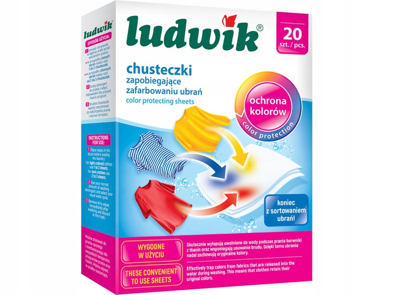 

Chusteczki do prania Ludwik Color (20 sztuk)