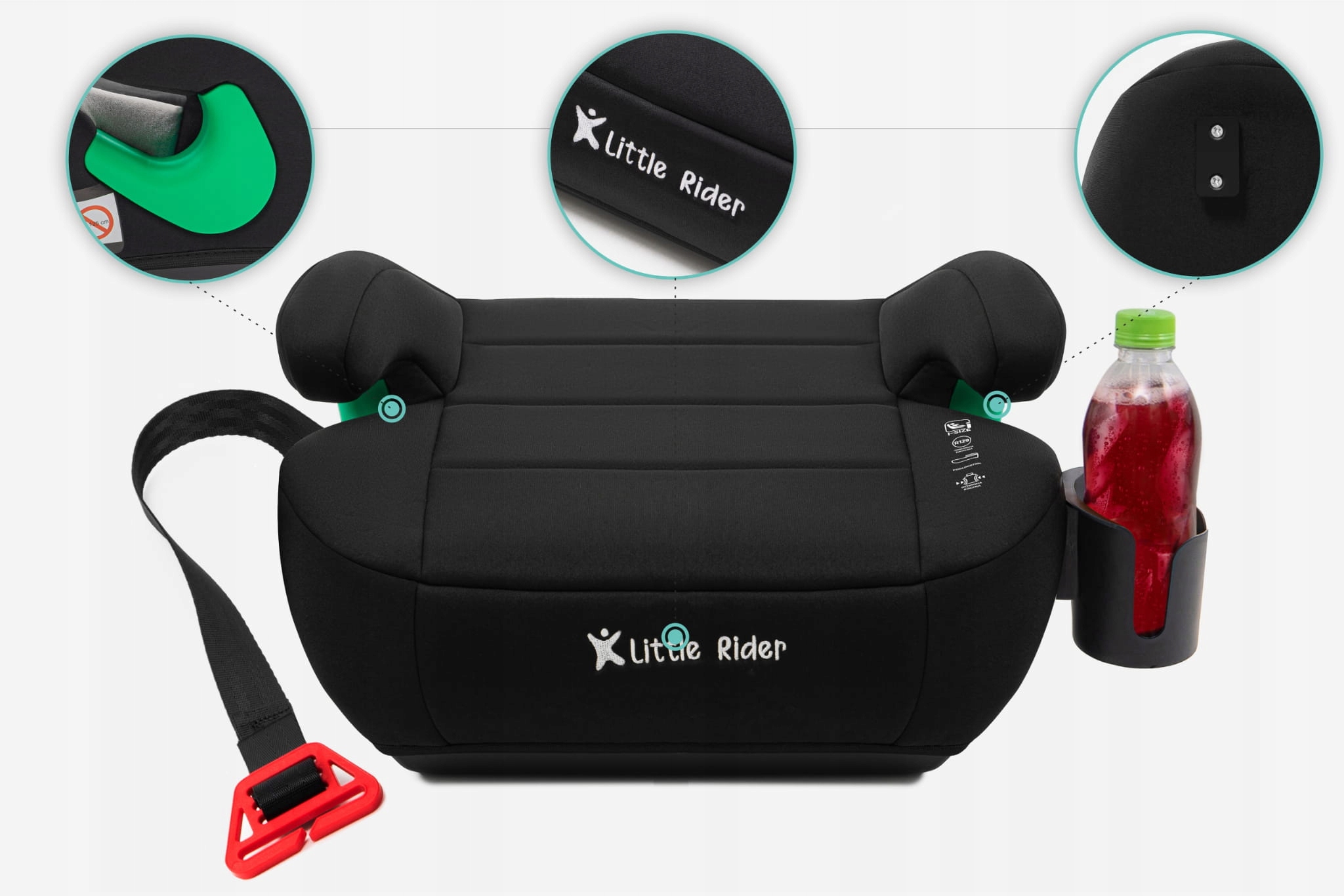 FOTELIK SAMOCHODOWY PODKŁADKA SIEDZISKO CZARNY R129 125-150 CM Rozmiar 15-36 kg