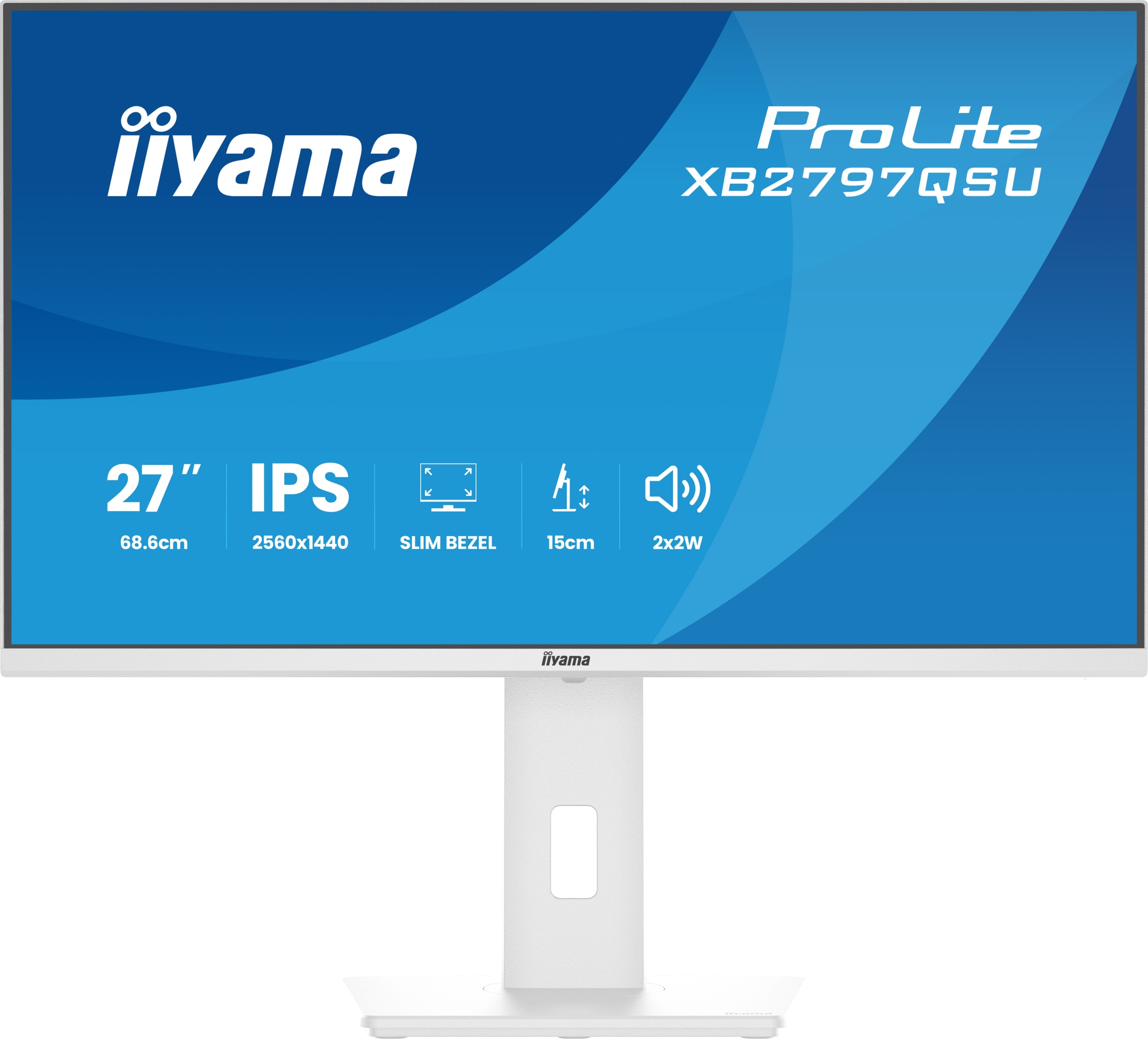 Biały monitor iiyama ProLite XB2797QSU-W1 27 Ips Qhd Led 1ms /hdmi, Dp/