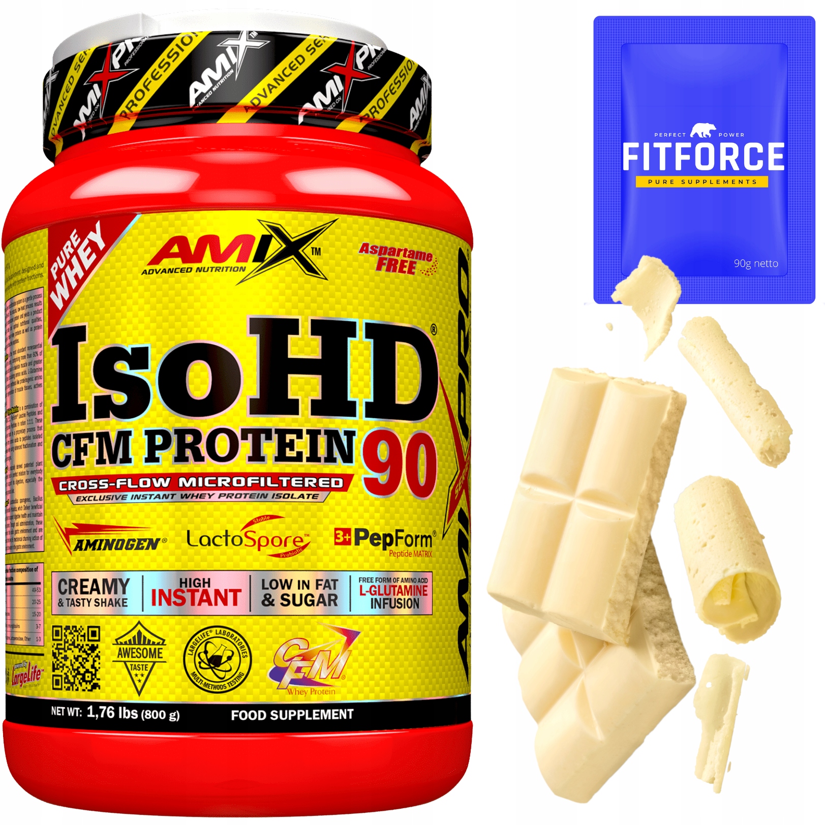 Protein Izolát Wpi Amix IsoHD 90 Cfm Protein 800 g bílá čokoláda