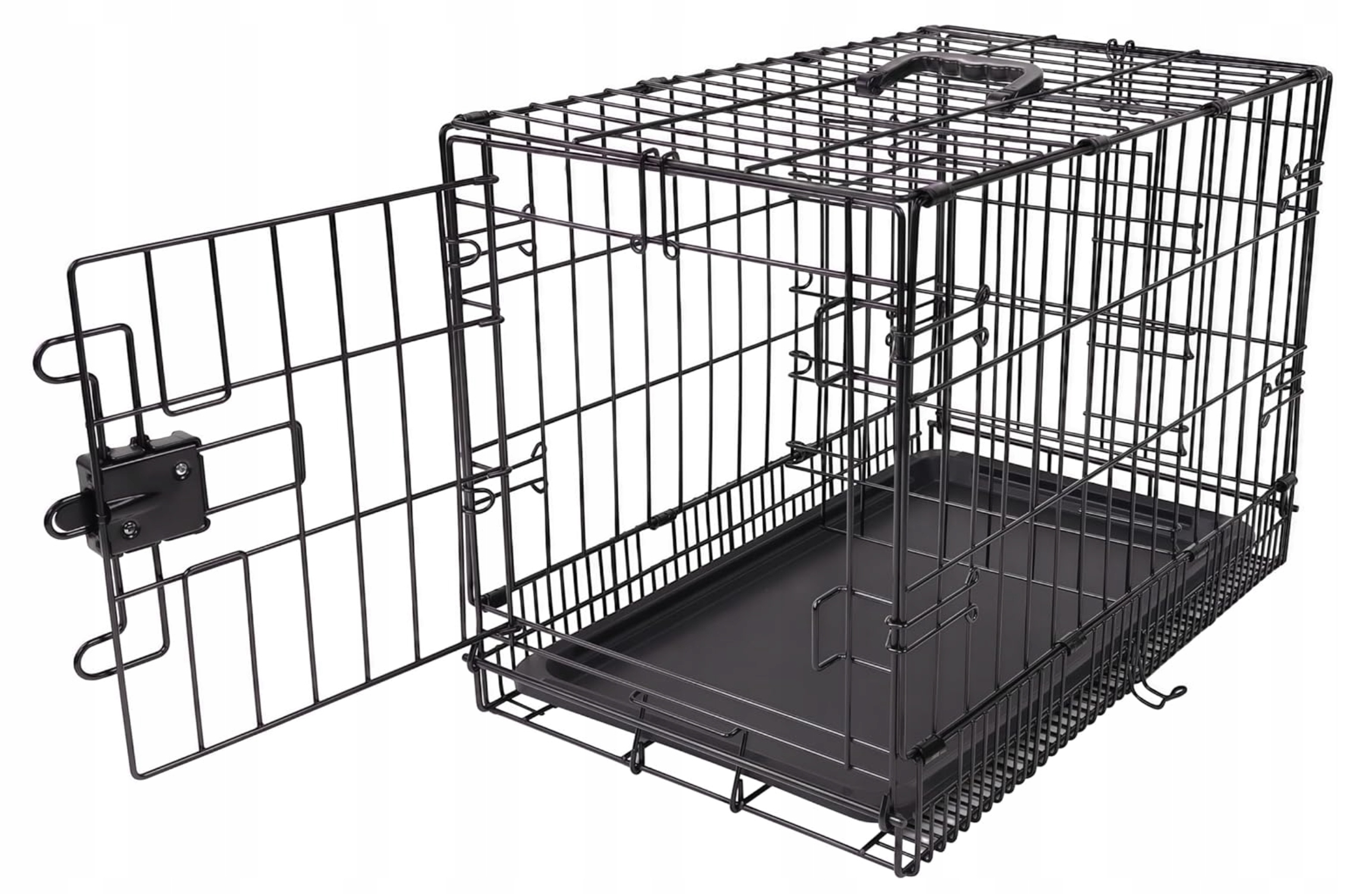 Amazon Basics Składana Metalowa Klatka dla Psa Małe psy 56x33x41 cm Czarny