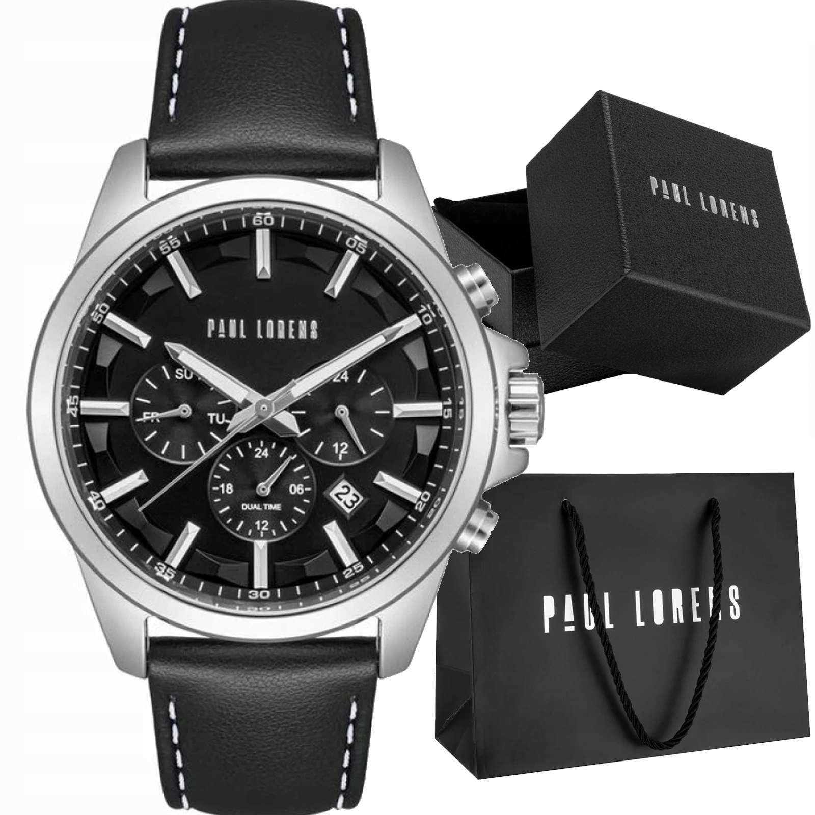 Pánské hodinky Paul Lorens PL20010A-1A1 – denní čas, den v týdnu v měsíci