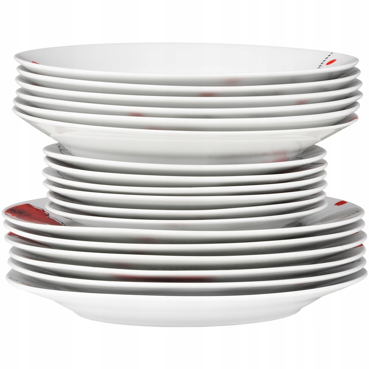 SERWIS OBIADOWY KOMPLET TALERZY 18EL. ZESTAW BARWINEK ZASTAWA NA 6 OSÓB Rodzaj serwisu obiadowy