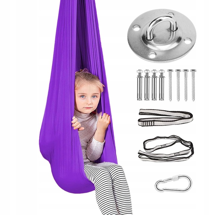 Senzorická houpačka pro děti, houpací síť, houpačka| 3 m modrá barva