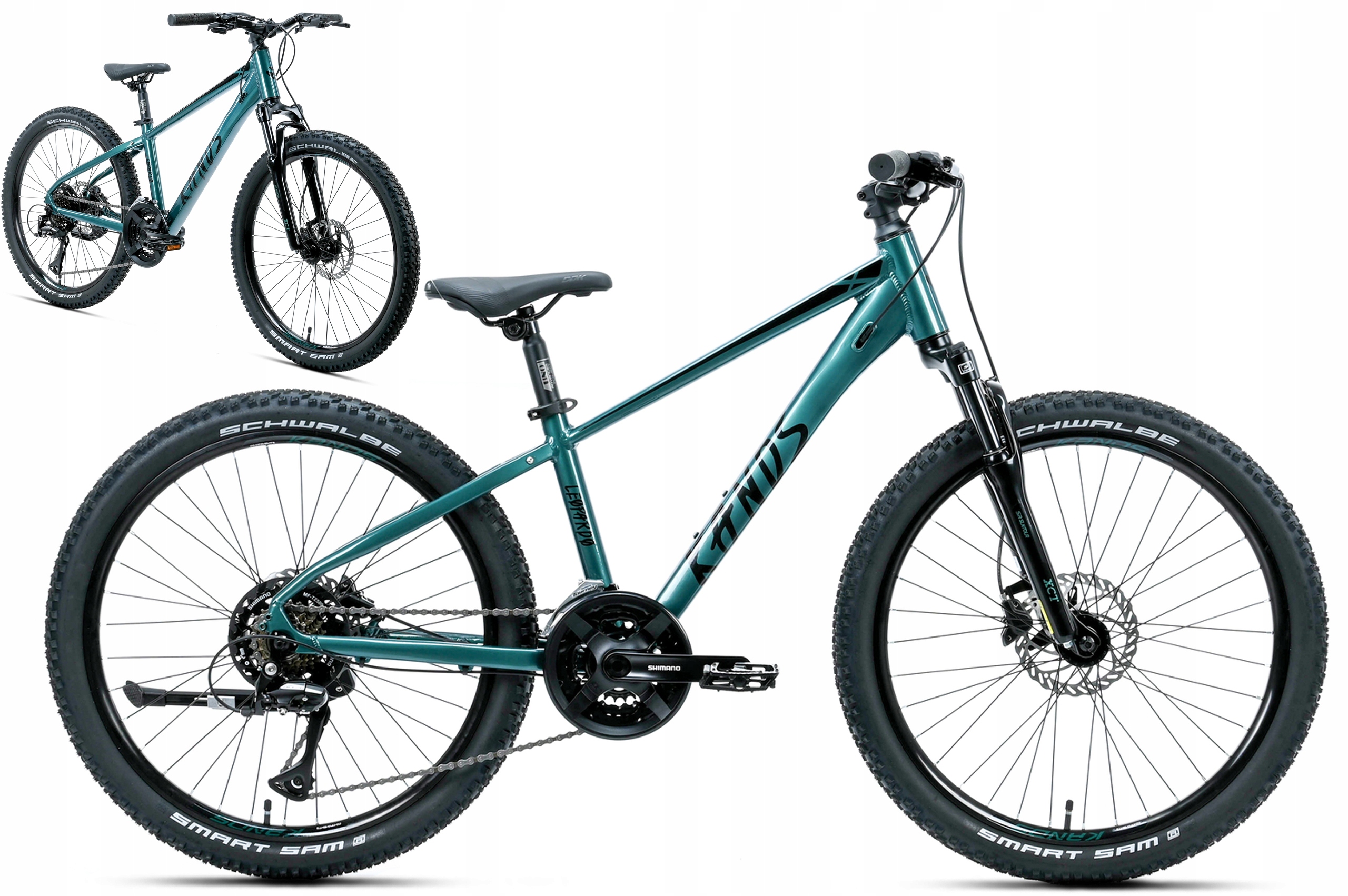 Rower dziecięcy 24" Kands Leopardo Hydr rama 13" ciemno zielony R26