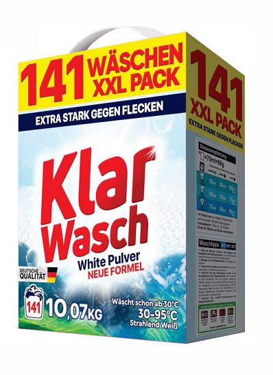 Levně Prášek Na Praní Klar 10 Kg Bílý