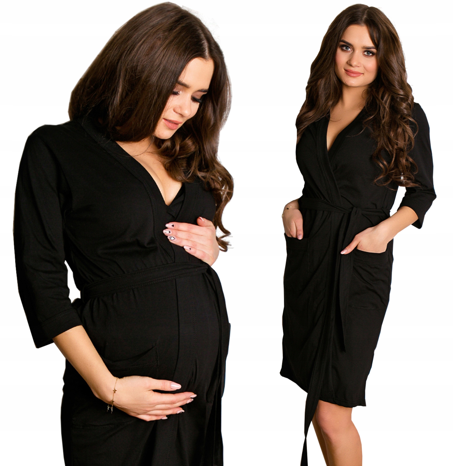 

Szlafrok Damski Bawełniany Podomka Czarny 4XL