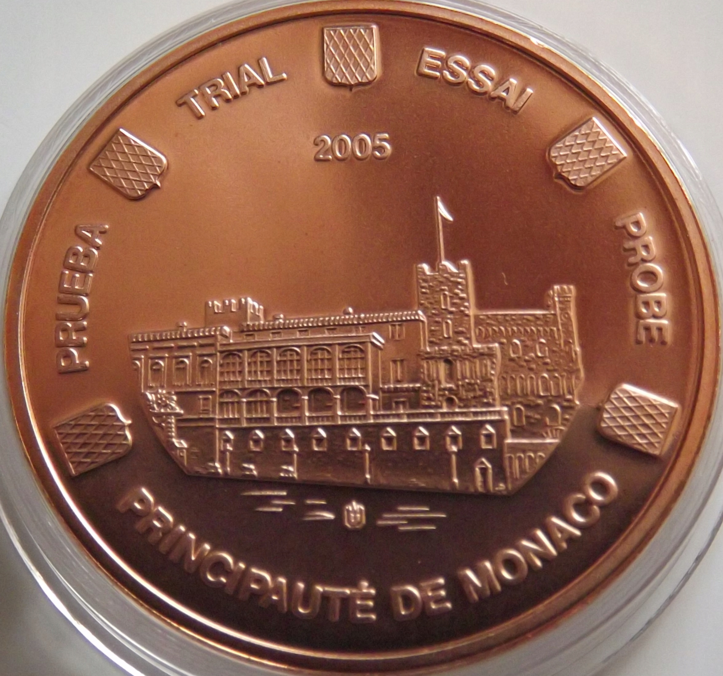 Monako 2 eurocent Próba 2005 , SPECIMEN st. UNC-