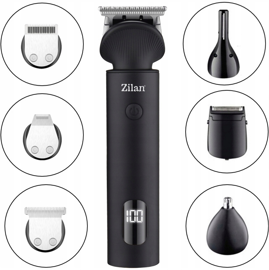 TRYMER GOLARKA ZESTAW BARBER DO BRODY WŁOSÓW GOLENIA USB 16W1 Marka Zilan