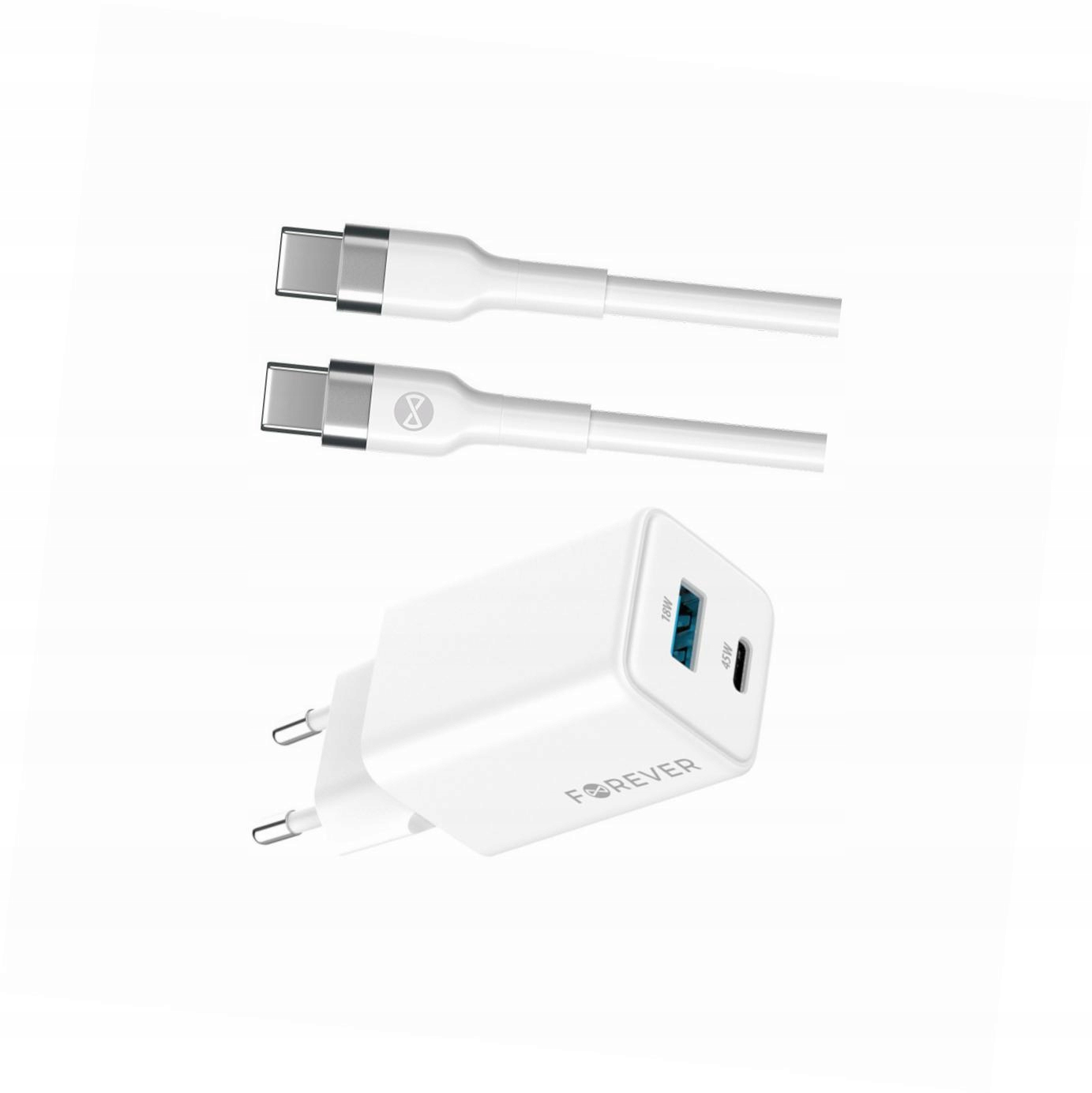 Szybka ładowarka GaN 45W 2 wejścia z długim kablem 2m do Oppo A78 5G