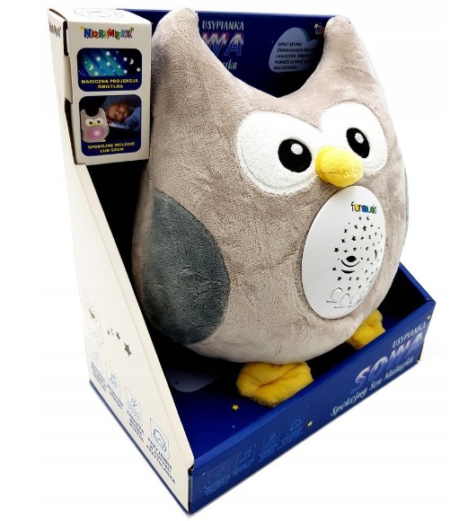 MIŚ Projektor SOWA kołysanki dla niemowląt POZYTYWKA USYPIACZ PL Materiał plastik