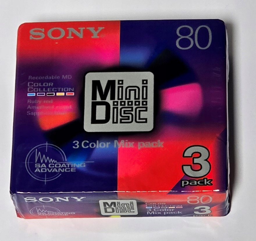 Diskety MD Minidisc Sony Color Collection MIX 3 Pack 3 Ks Fólie Japan