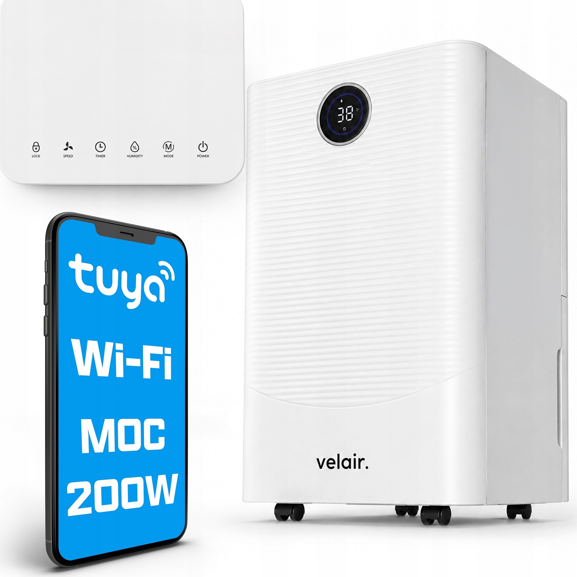 Osuszacz powietrza Velair Auro 12l/24h WiFi Cichy pochłaniacz wilgoci