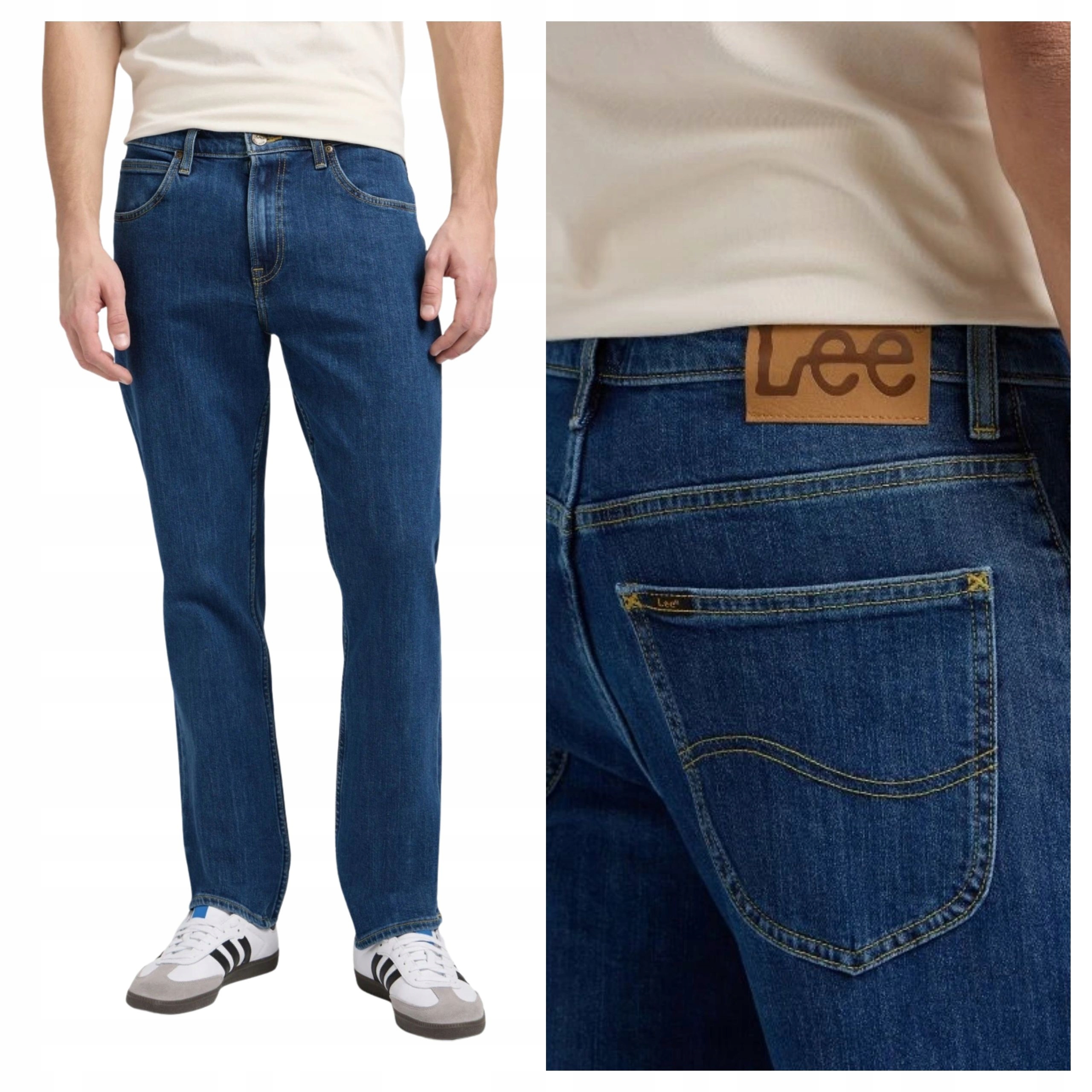 Pánské kalhoty Lee Brooklyn Straight Jeansové Regular Modré W31 L34
