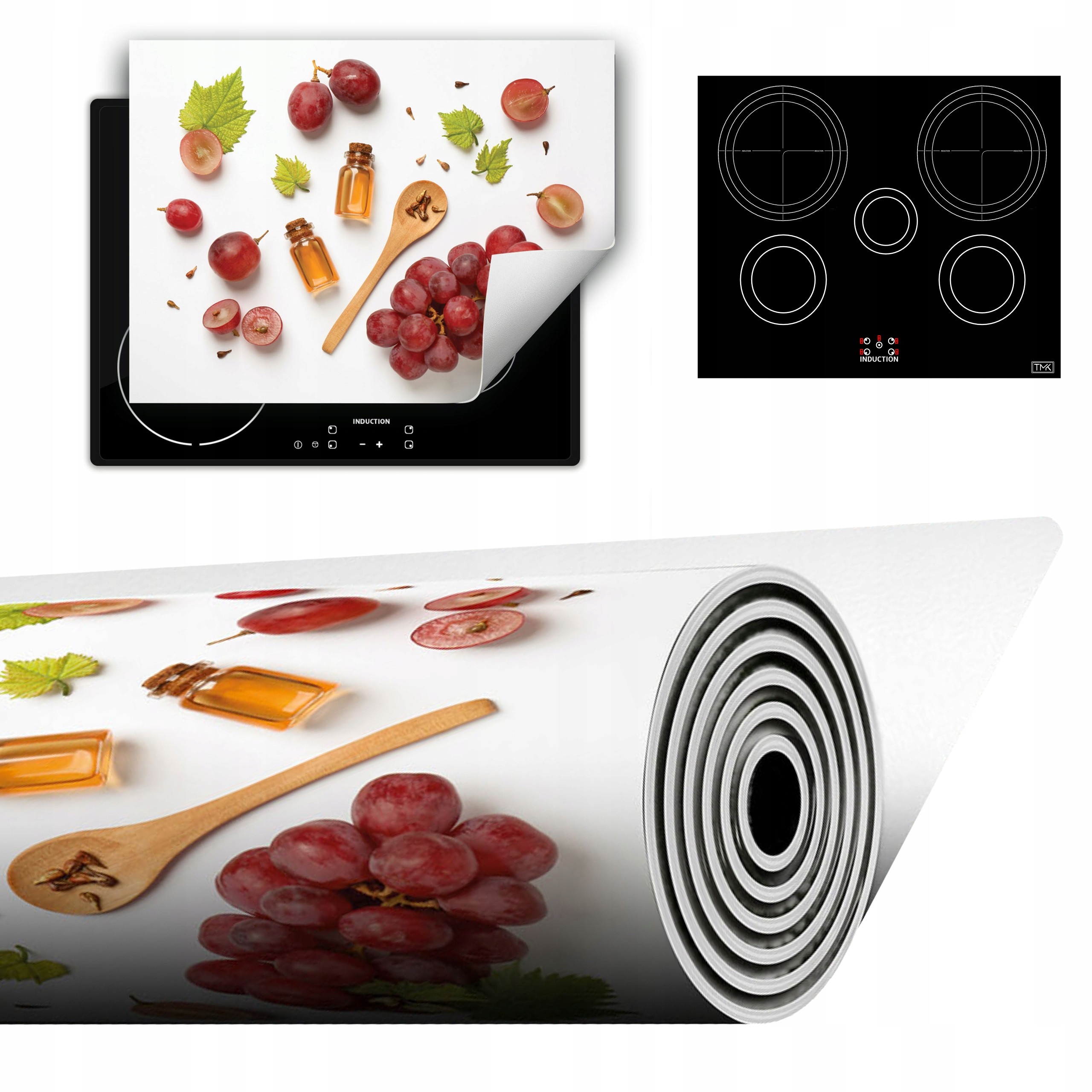 Vinylová Podložka Do Kuchyně Více Místa 70x52 bílá hroznové víno