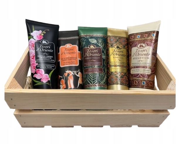 Zestaw Prezentowy Włoskich Kosmetyków Tesori w Drewnianej Skrzynce