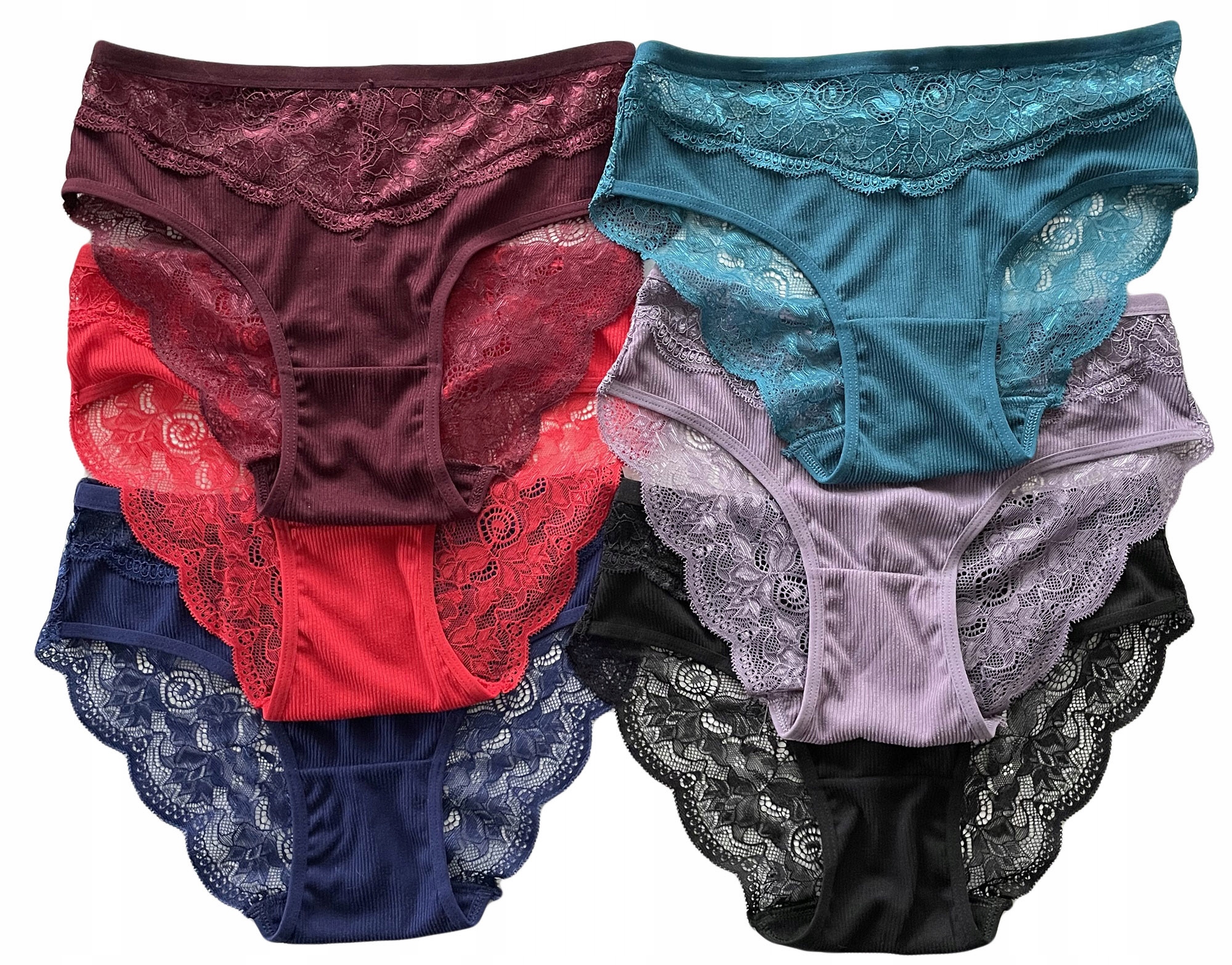 

Sexy Majtki Damskie Koronkowe Figi prążkowane 6pak