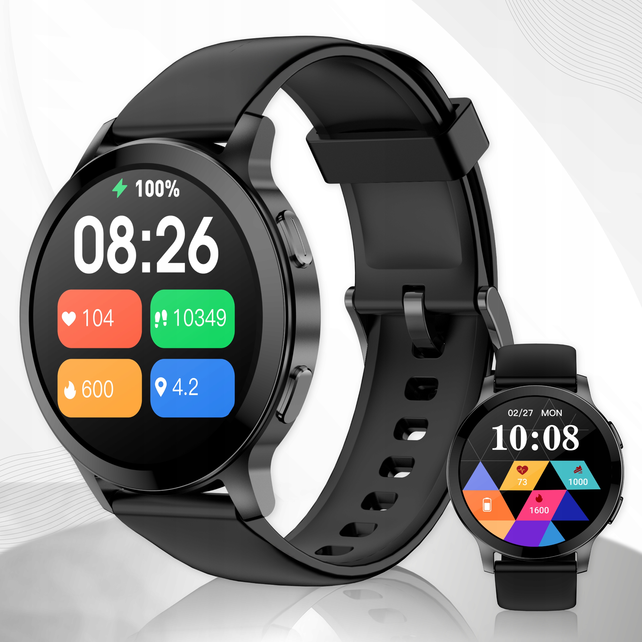 SMARTWATCH MĘSKI ZEGAREK SPORTOWY POMIAR PULS CIŚNIENIE ROZMOWY MENU PL Kompatybilność systemowa Android iOS Windows Phone