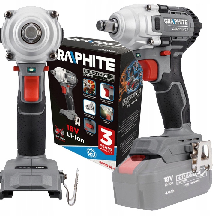 Akumulátorový rázový utahovák 18V bezkartáčový převodový 330 Nm Graphite 58G028-1