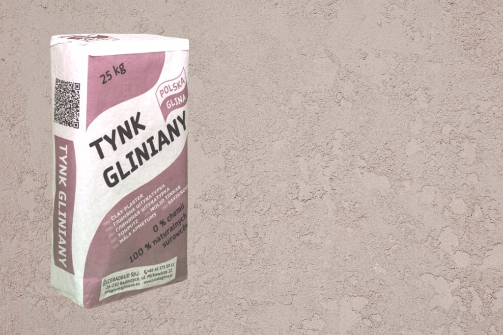 Polska Glina Tynk gliniany dekoracyjny naturalny Ravus strukturalny 25kg