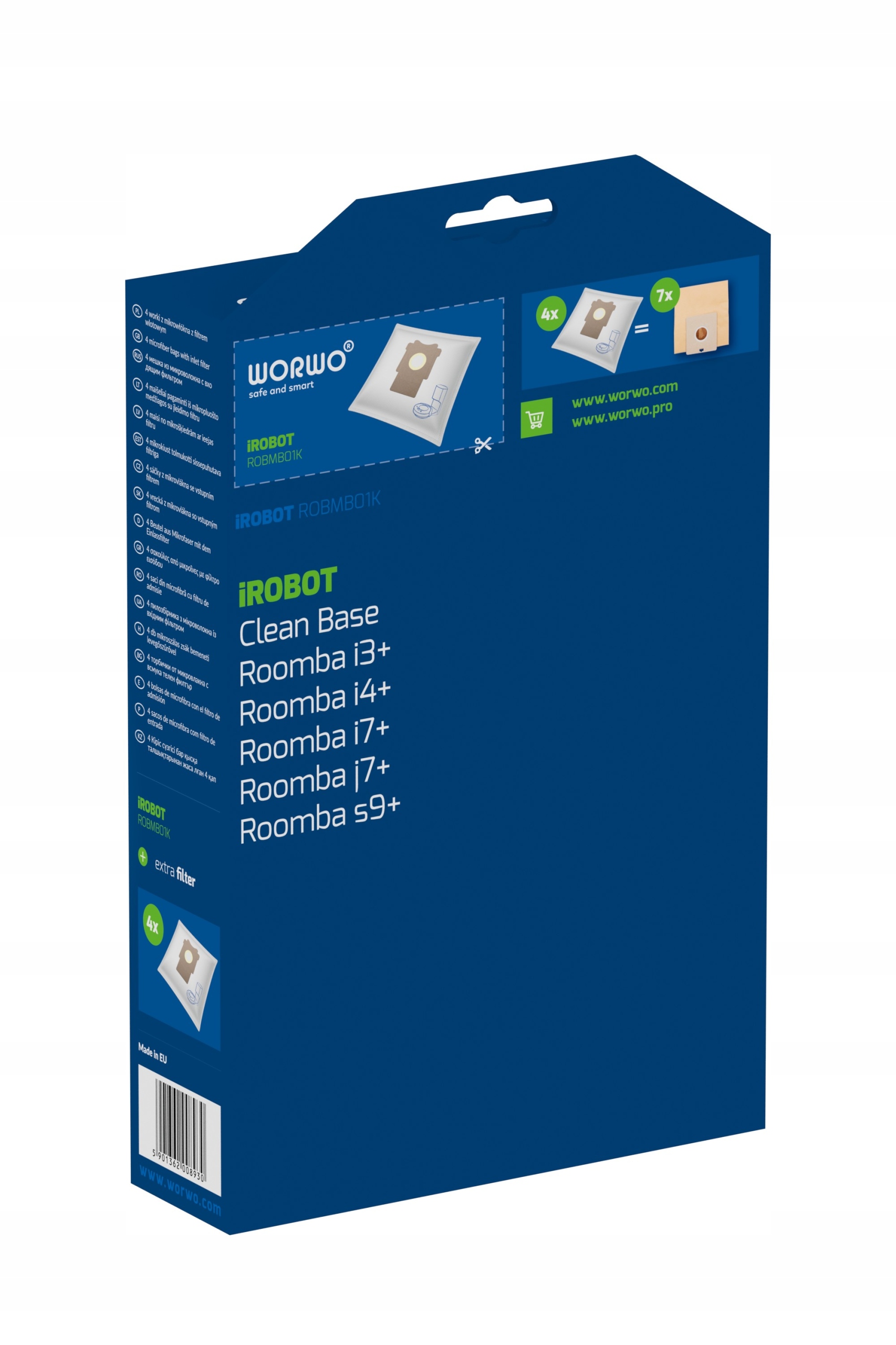 4x WORKI DO ROBOTA SPRZĄTAJĄCEGO iRobot Roomba i7+ Typ worka syntetyczny