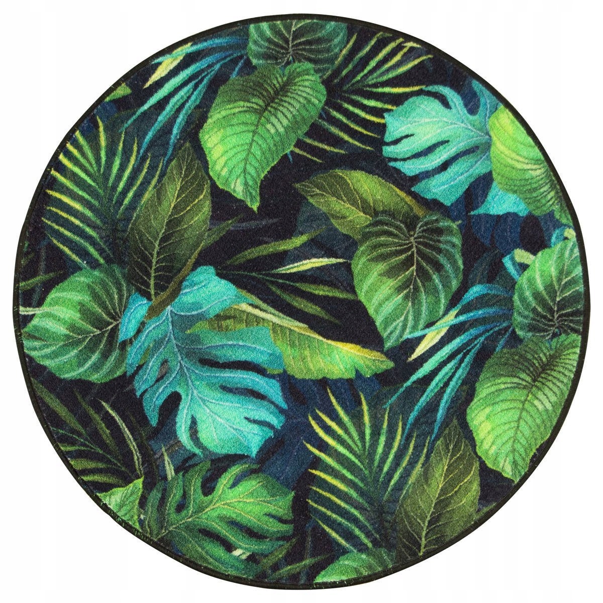 

śr. 150 cm Okrągły Dywan Tropikalna Monstera Palma