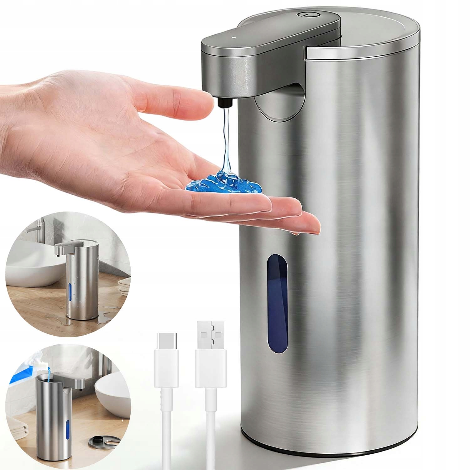 Velký Bezdotykový Automatický Dávkovač Mýdla V Gelu Dávkovač Tekutiny 340 ML