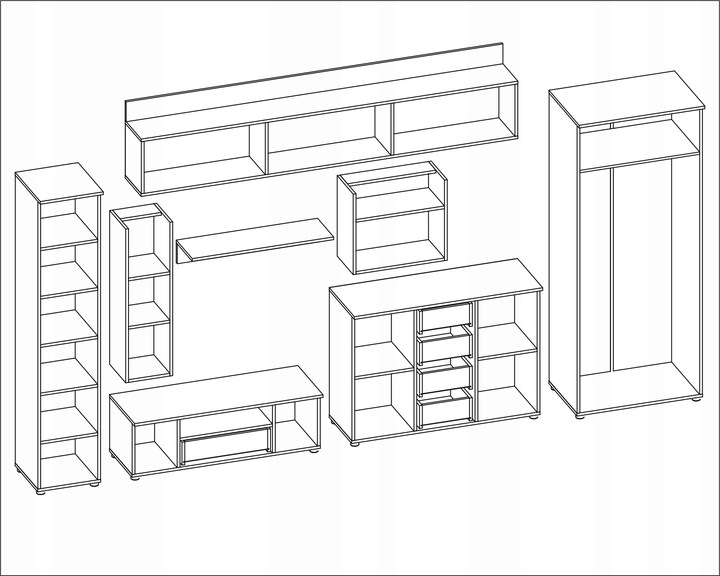 Meblościanka szafka RTV meble pokojowe do salonu Marka eMeblast