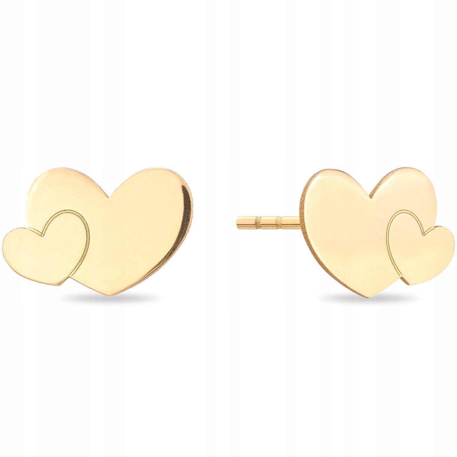 

Złote kolczyki Celebrytka 333 Podwójne Serce 8 mm