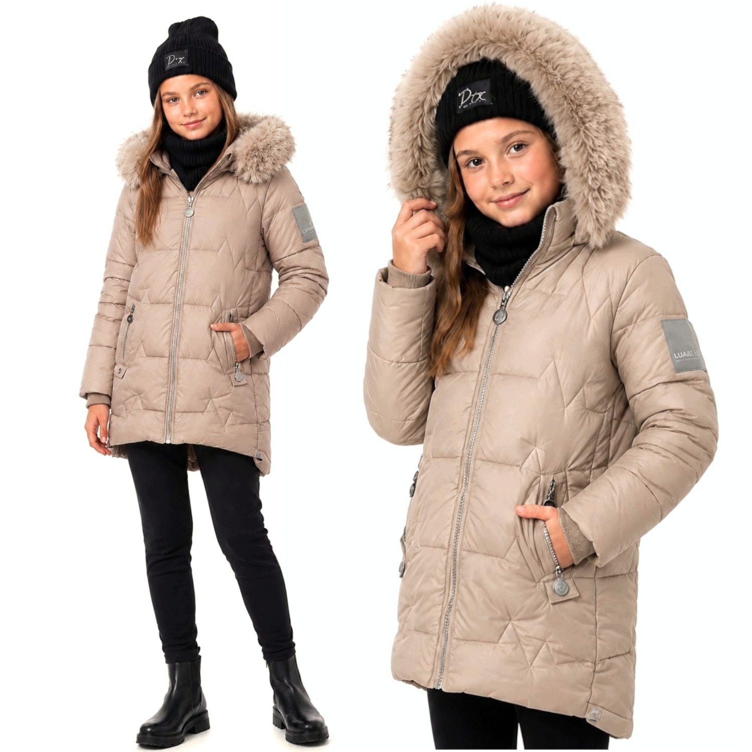 Kurtka Zimowa Dla Dziewczynki "gaja" 158 cm