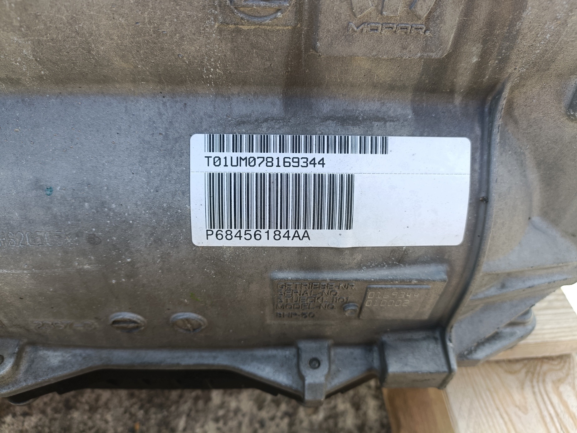 DODGE CHARGER 2019- 3.6 V6 převodovka automatická 68456184AA
