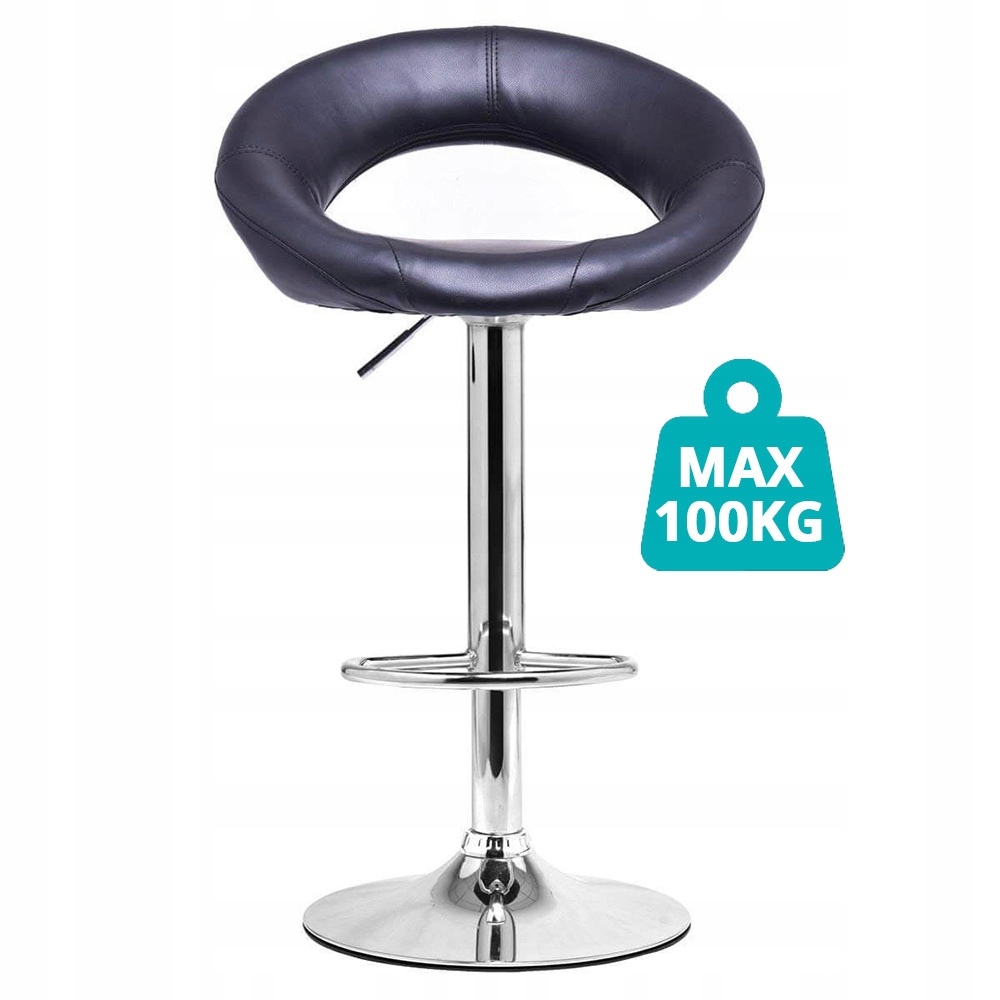 Stołek barowy 2 szt., czarny Maksymalna wysokość siedziska 82 cm