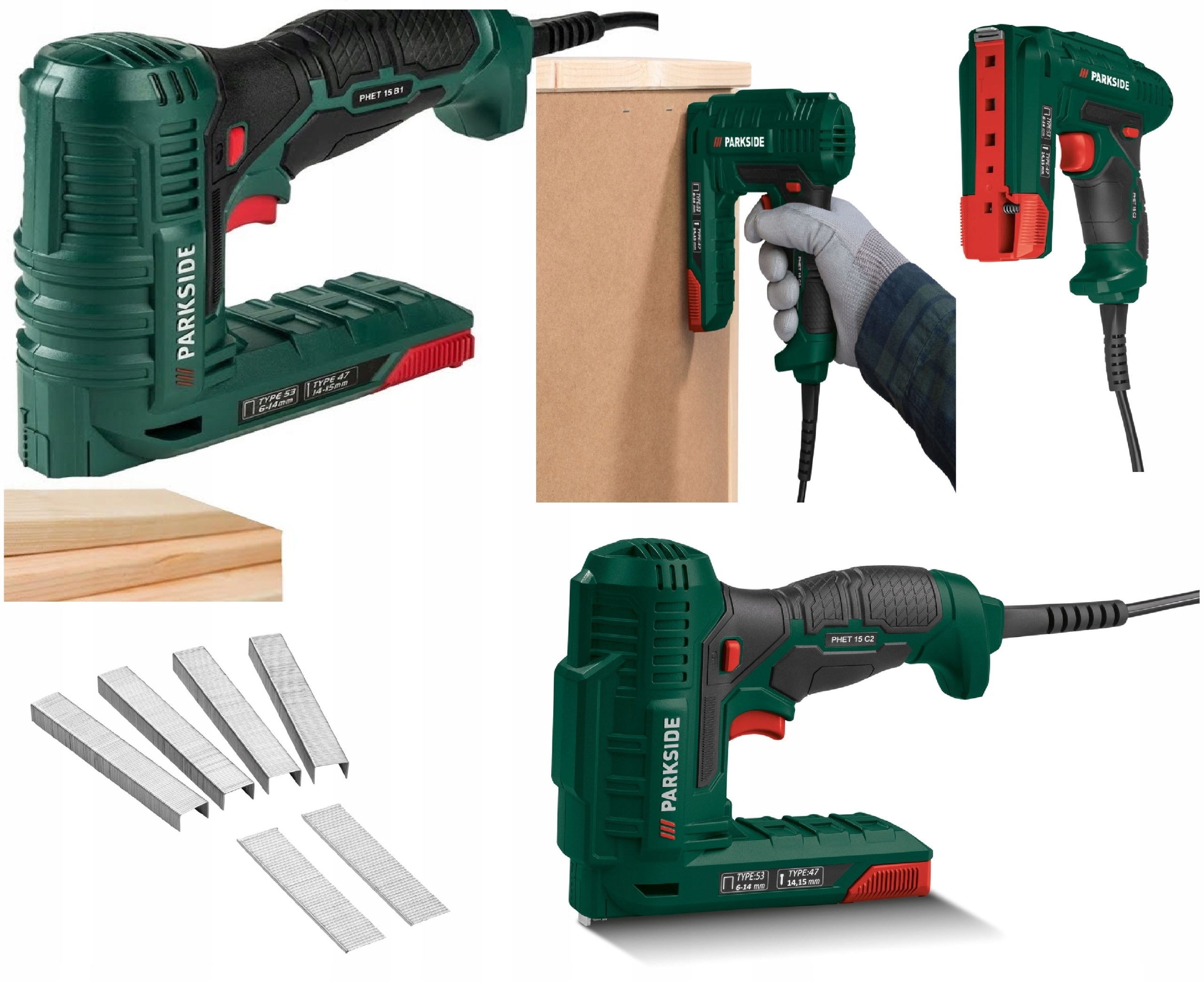 PARKSIDE PHET 15 C2 ZSZYWACZ ELEKTRYCZNY ZSZYWKI GWOZDZIE