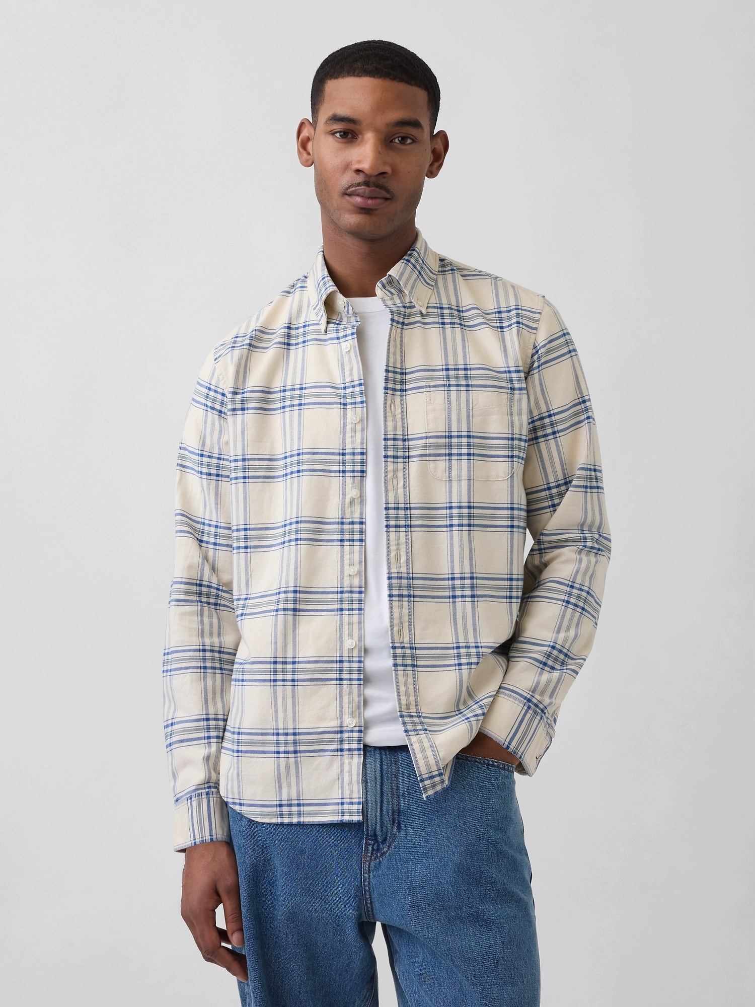 Gap Svchní kostkovaná košile Oxford Shirt