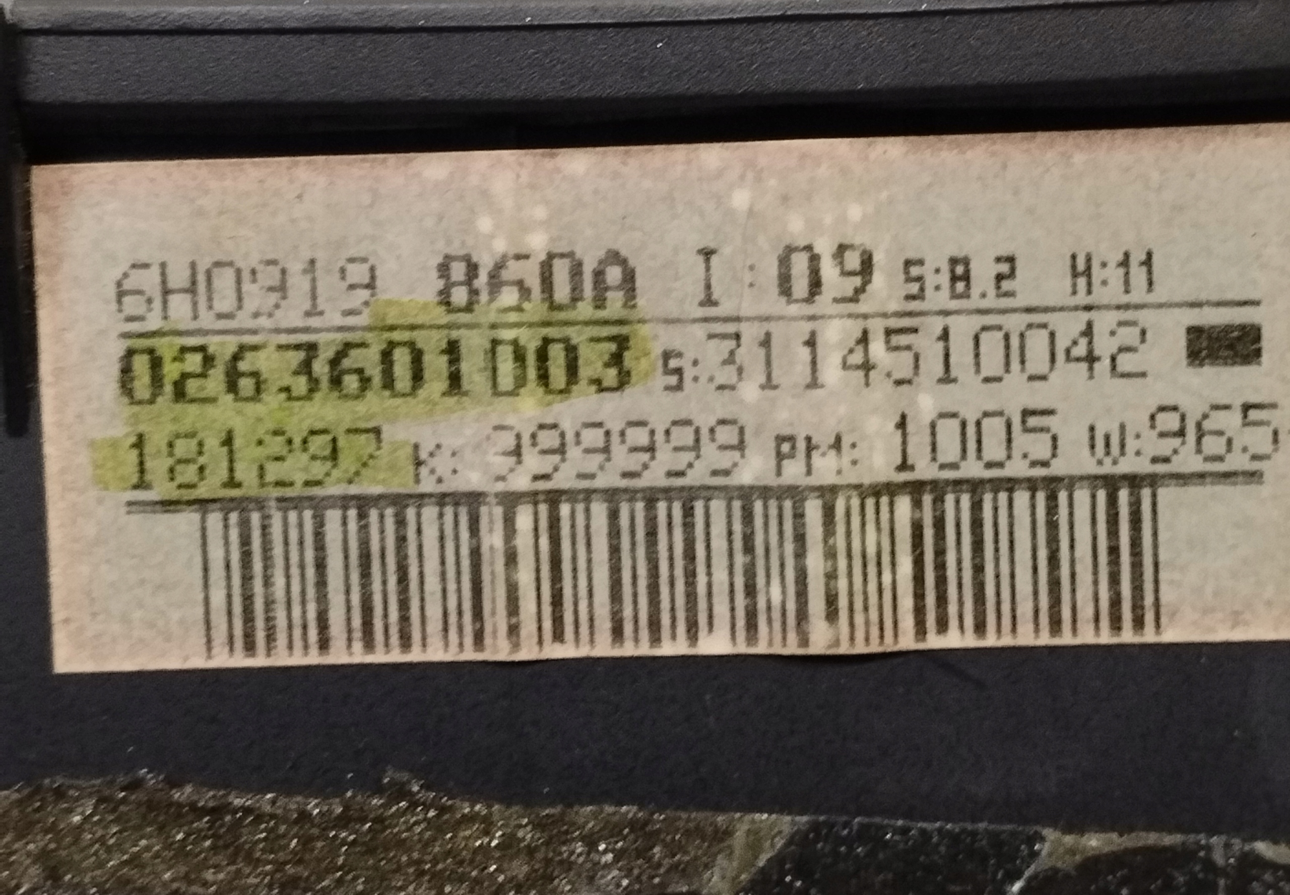 dials dials Seat Arosa Diesel 0263601003