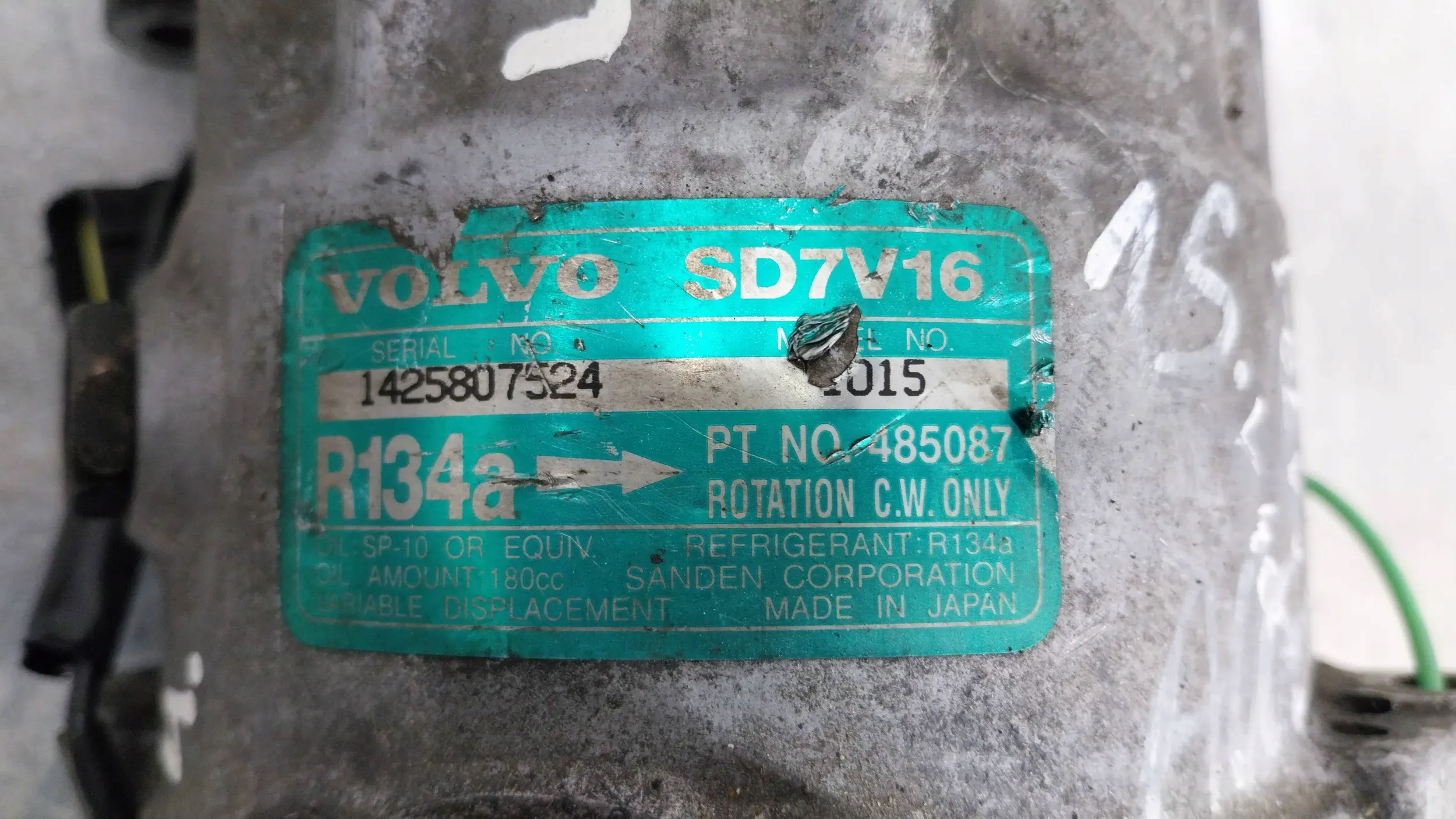 compressor compressor; of the air conditioning SD7V16-1015 VOLVO 440 460 95