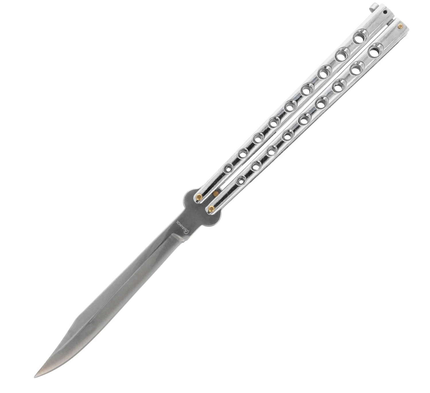 Nóż Motylkowy Motylek Długi Big Balisong Chrom Model 03/2026 Długość 32,3cm