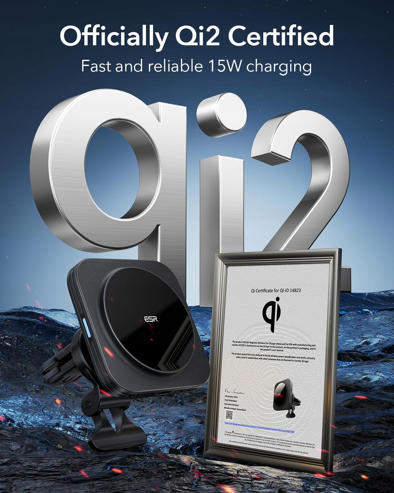 ESR Magnetyczny Uchwyt Qi2 15W z Ładowaniem do iPhone 16/15/14/13/12 — miniatura 4