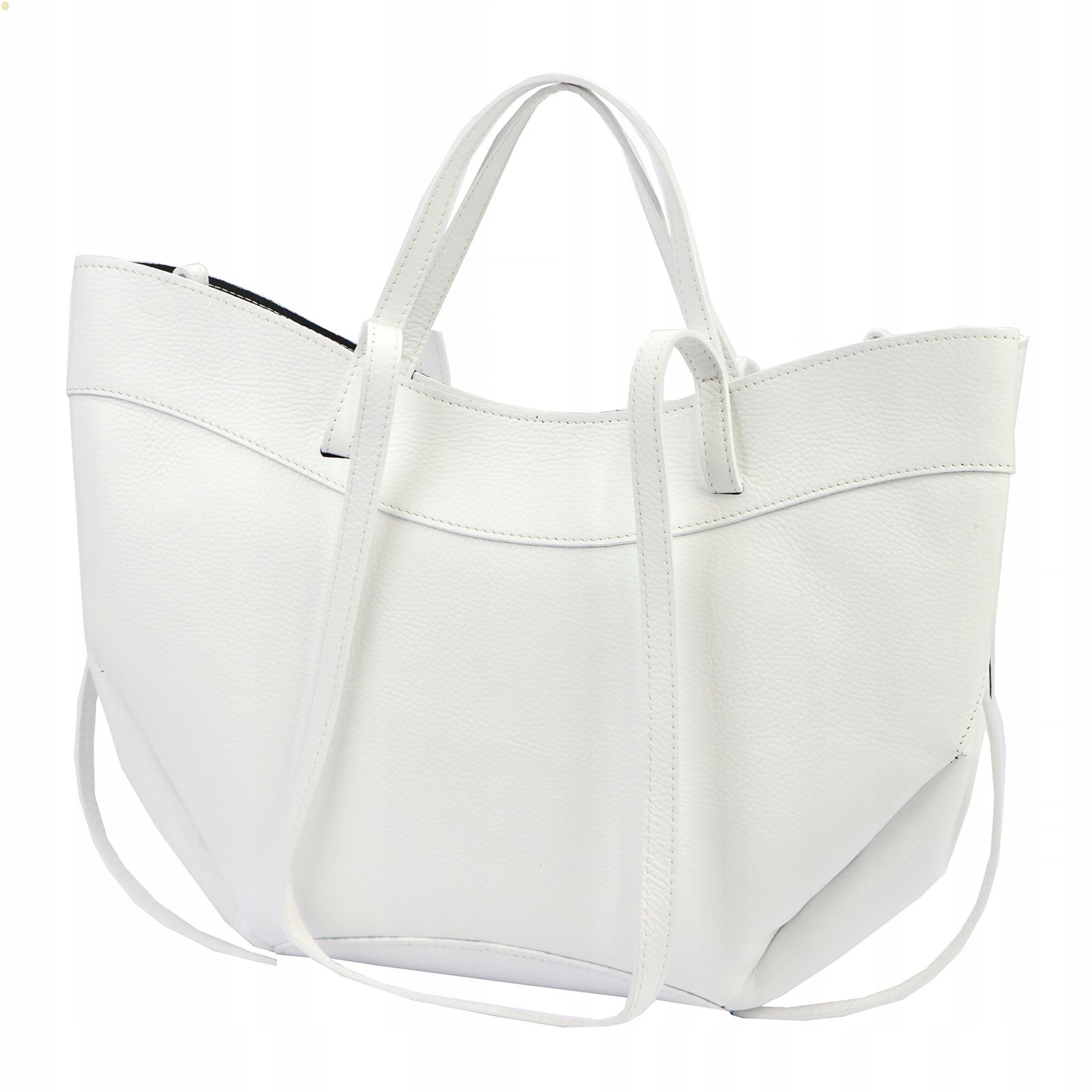 Dámská kožená kabelka Vera Pelle bílá shopper přes rameno elegantní