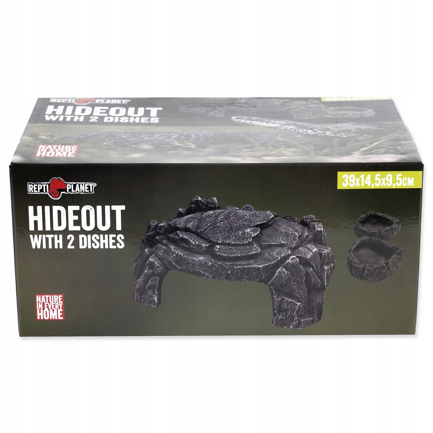 Levně Úkryt Repti Planet Jeskyně s dvěma miskami 39x14,5x9,5cm
