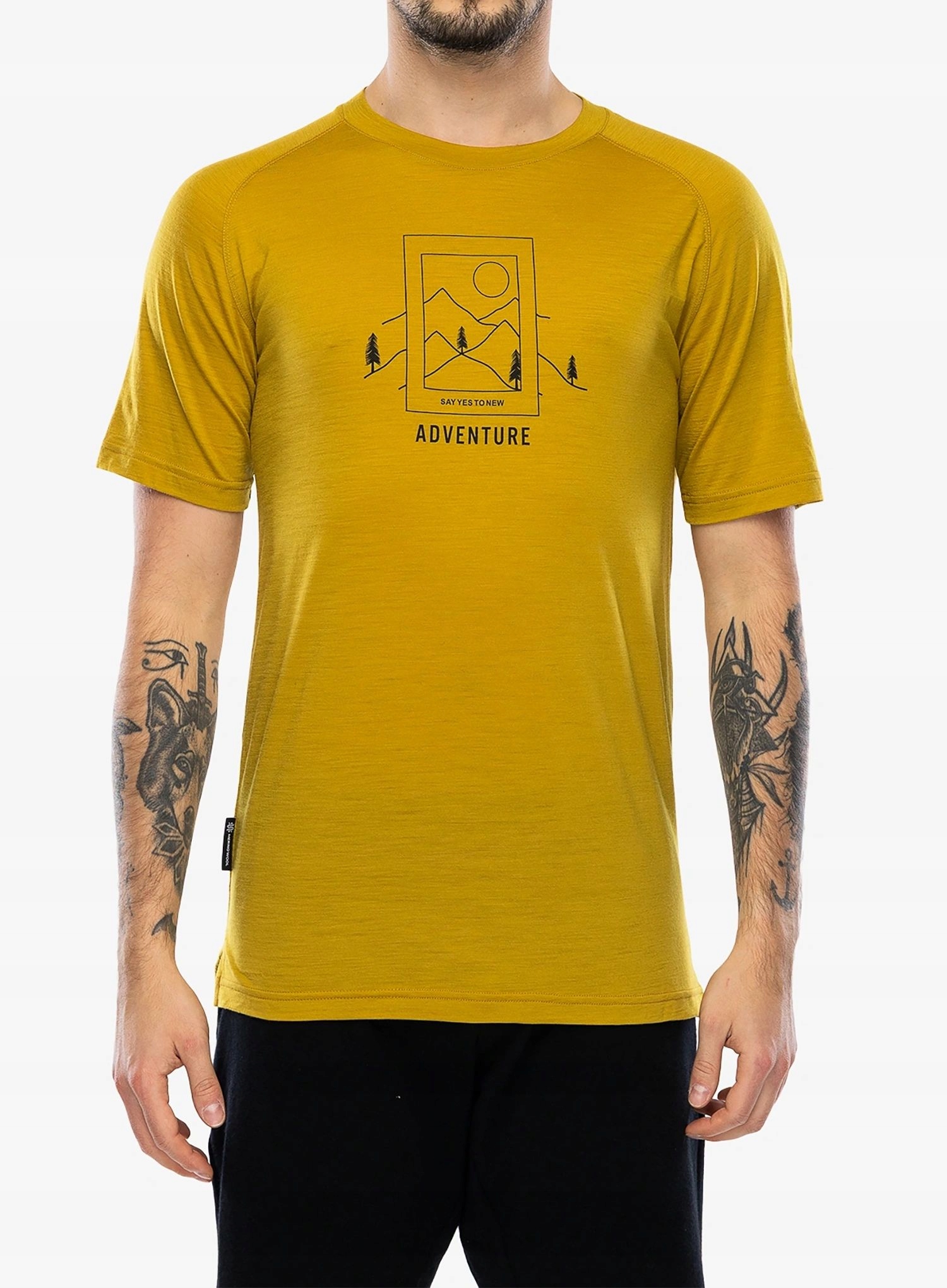 Koszulka merino Sensor Merino Air Say Yes Tee Ss mustard XL