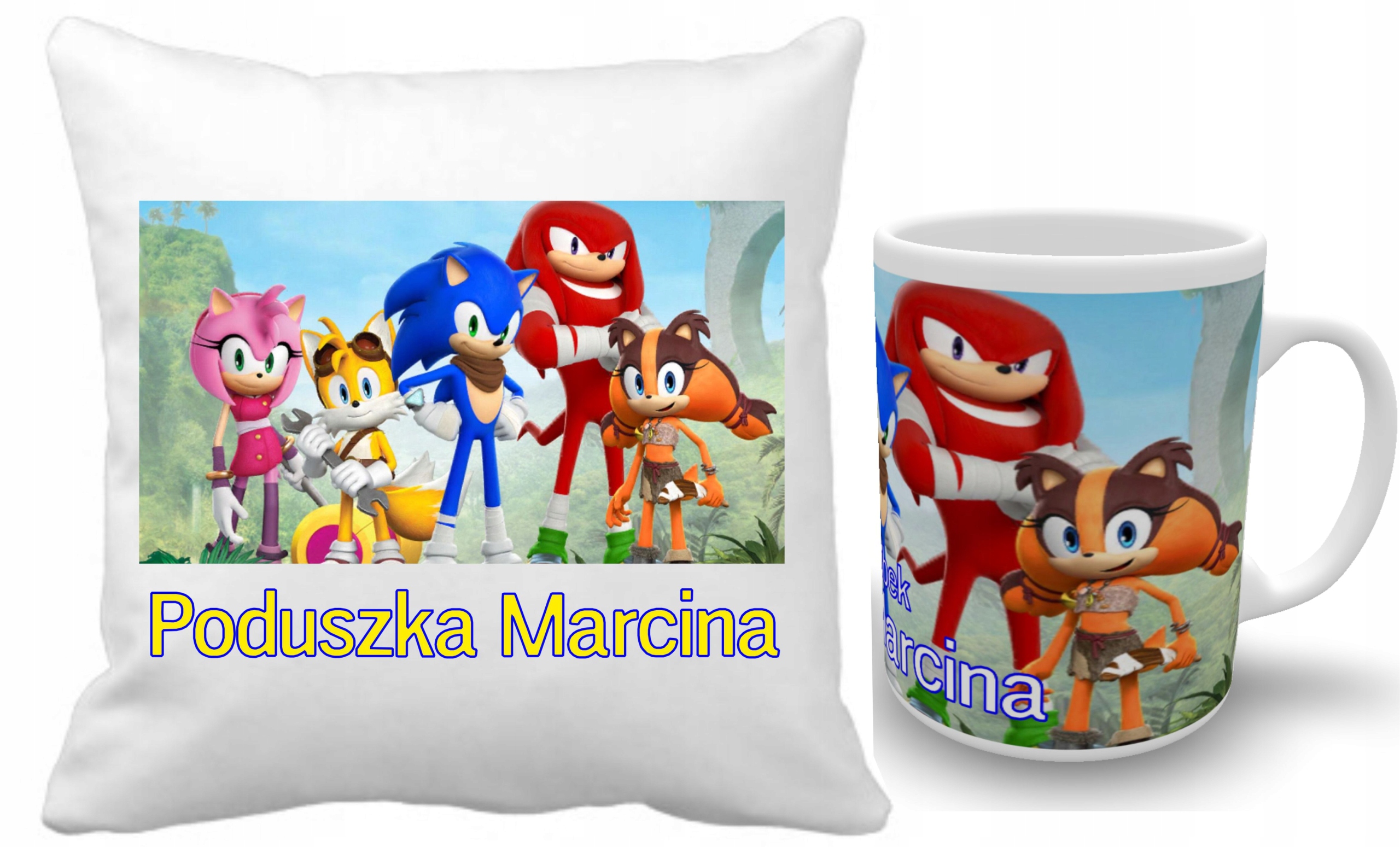 GRA SONIC ZESTAW PODUSZKA+KUBEK+IMIĘ