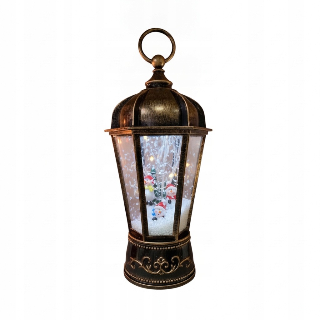 Led vánoční lucerna Animovaná Sněhuláci 26 cm