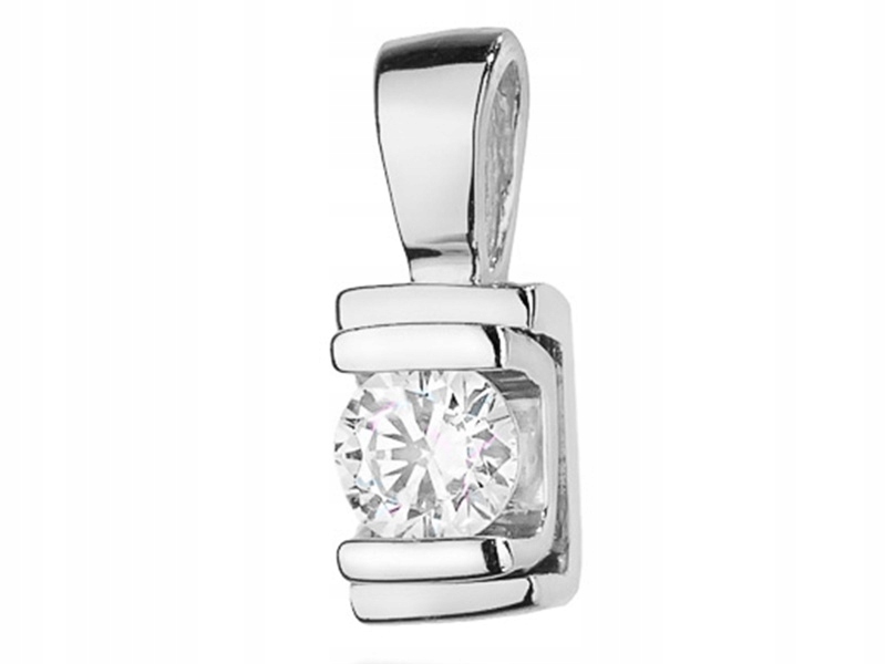 Zlatý přívěsek 585 v bílém zlatě s briliantem a briliantem na řetízek