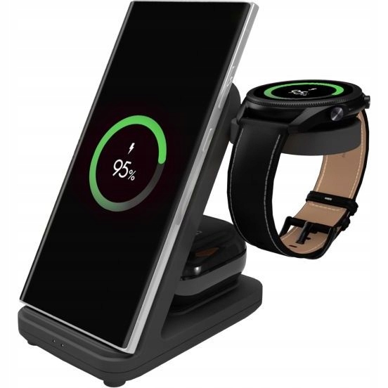 Ładowarka Fixed Ładowarka Indukcyjna 3 w 1 Powerstation do Samsung black