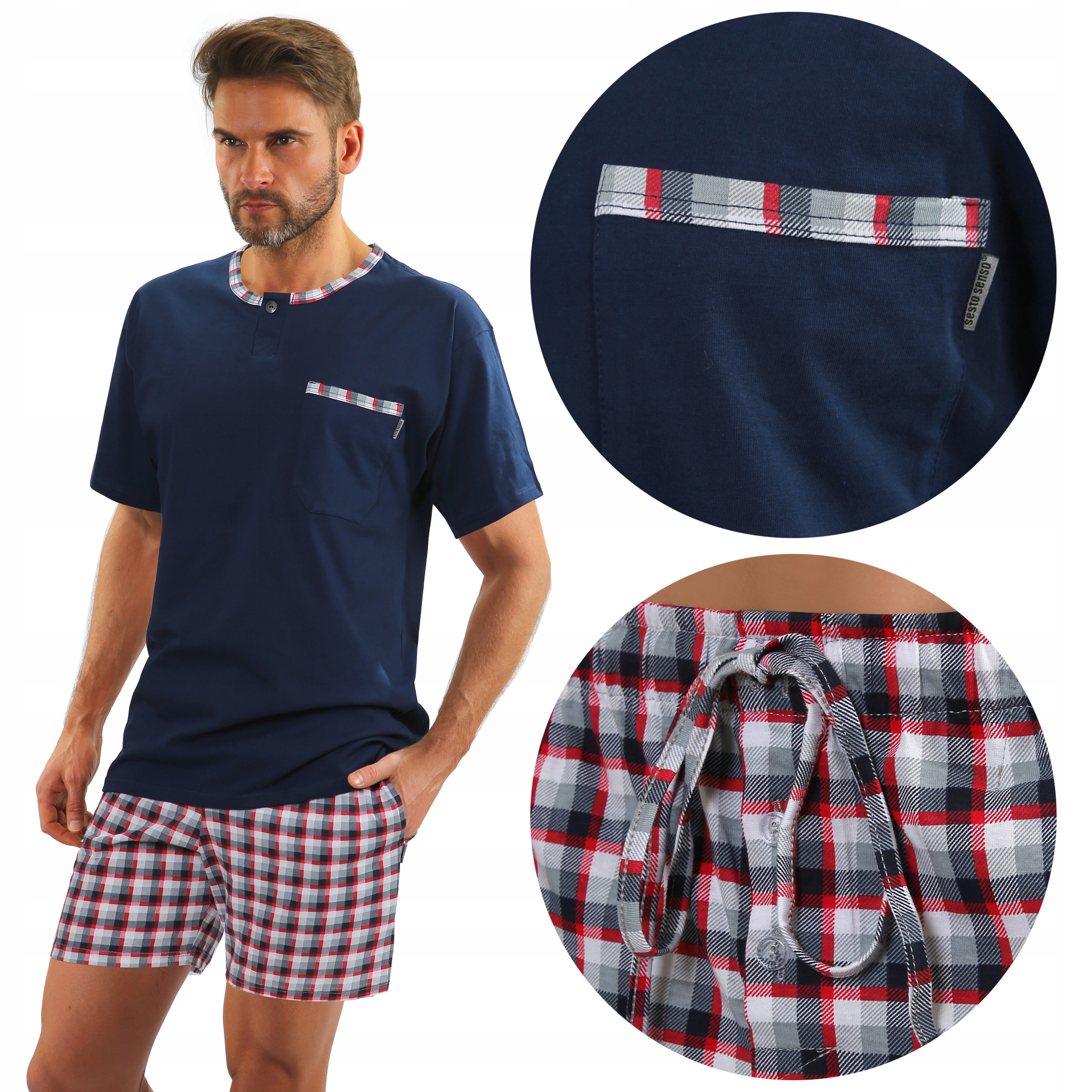 

Sesto Senso piżama kr. rękaw Jasiek Granatowy, L